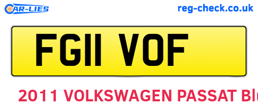 FG11VOF are the vehicle registration plates.