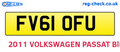 FV61OFU are the vehicle registration plates.