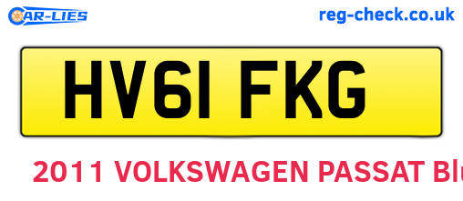 HV61FKG are the vehicle registration plates.