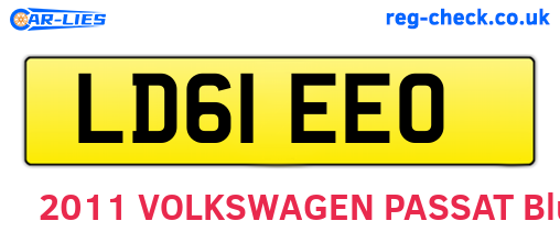 LD61EEO are the vehicle registration plates.