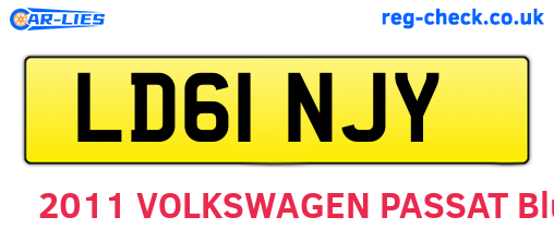 LD61NJY are the vehicle registration plates.