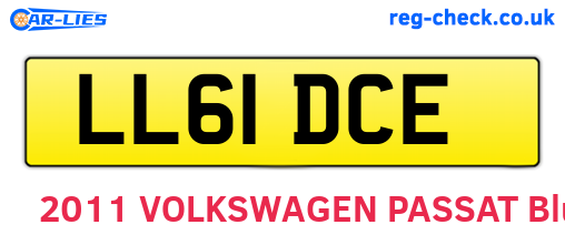 LL61DCE are the vehicle registration plates.