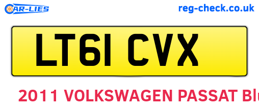 LT61CVX are the vehicle registration plates.