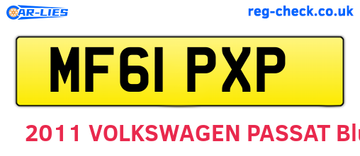 MF61PXP are the vehicle registration plates.