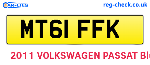 MT61FFK are the vehicle registration plates.