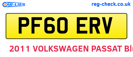 PF60ERV are the vehicle registration plates.