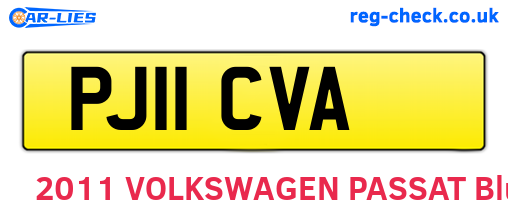 PJ11CVA are the vehicle registration plates.