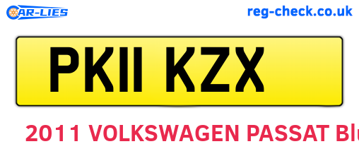 PK11KZX are the vehicle registration plates.