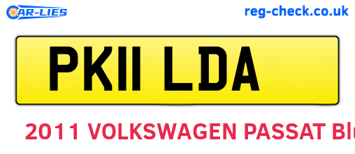 PK11LDA are the vehicle registration plates.