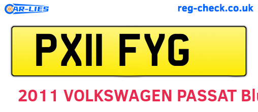 PX11FYG are the vehicle registration plates.