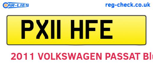 PX11HFE are the vehicle registration plates.