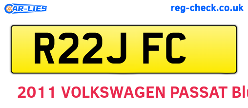 R22JFC are the vehicle registration plates.