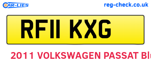 RF11KXG are the vehicle registration plates.