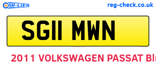 SG11MWN are the vehicle registration plates.