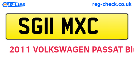SG11MXC are the vehicle registration plates.