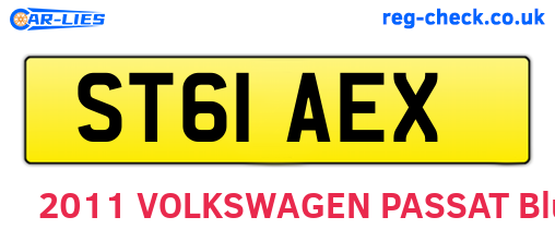 ST61AEX are the vehicle registration plates.