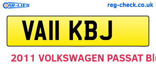 VA11KBJ are the vehicle registration plates.
