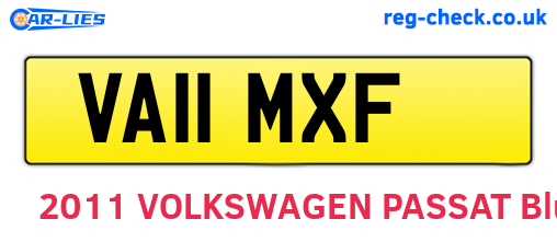 VA11MXF are the vehicle registration plates.