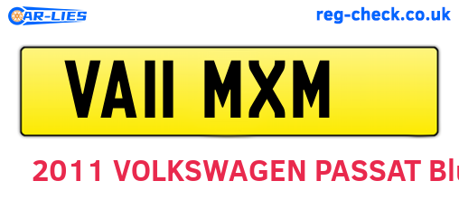 VA11MXM are the vehicle registration plates.