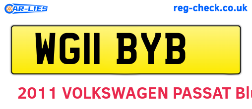 WG11BYB are the vehicle registration plates.