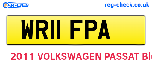 WR11FPA are the vehicle registration plates.
