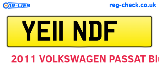 YE11NDF are the vehicle registration plates.