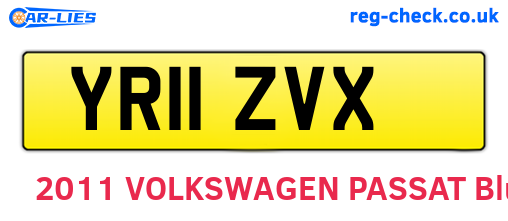 YR11ZVX are the vehicle registration plates.