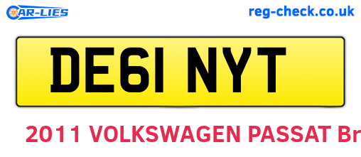 DE61NYT are the vehicle registration plates.