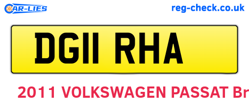DG11RHA are the vehicle registration plates.