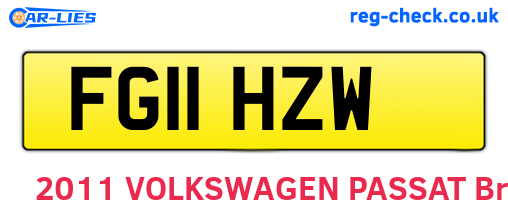 FG11HZW are the vehicle registration plates.