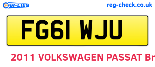 FG61WJU are the vehicle registration plates.