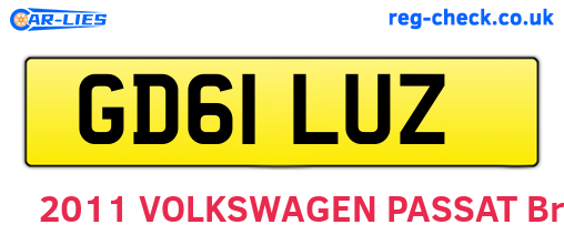 GD61LUZ are the vehicle registration plates.