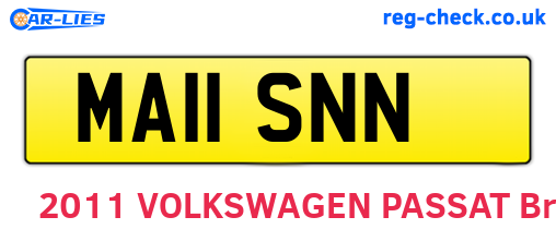 MA11SNN are the vehicle registration plates.