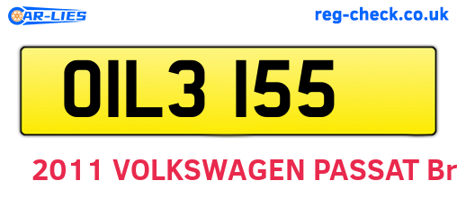 OIL3155 are the vehicle registration plates.
