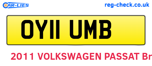 OY11UMB are the vehicle registration plates.