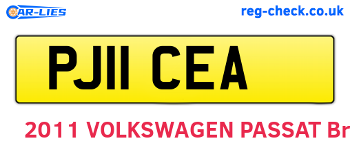 PJ11CEA are the vehicle registration plates.