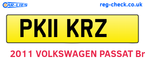 PK11KRZ are the vehicle registration plates.