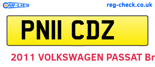 PN11CDZ are the vehicle registration plates.