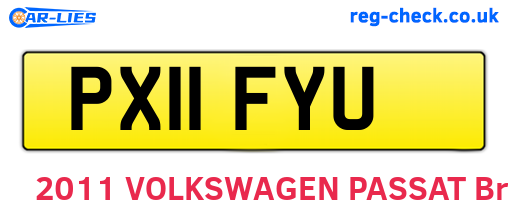 PX11FYU are the vehicle registration plates.