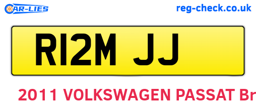 R12MJJ are the vehicle registration plates.