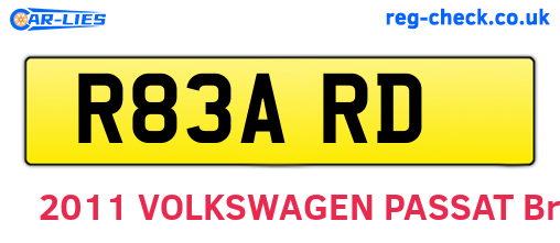R83ARD are the vehicle registration plates.