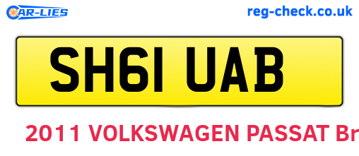 SH61UAB are the vehicle registration plates.