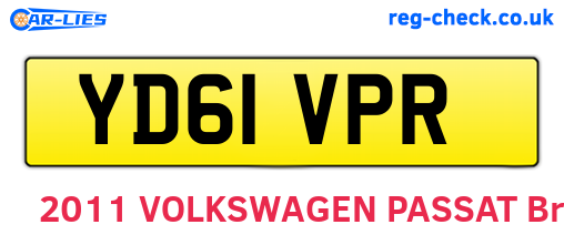 YD61VPR are the vehicle registration plates.