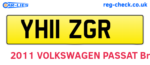 YH11ZGR are the vehicle registration plates.