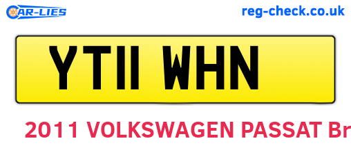 YT11WHN are the vehicle registration plates.
