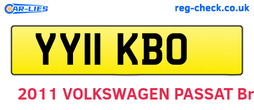YY11KBO are the vehicle registration plates.