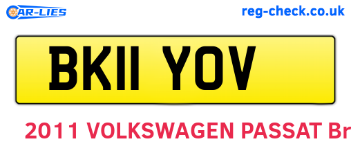 BK11YOV are the vehicle registration plates.