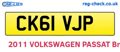 CK61VJP are the vehicle registration plates.