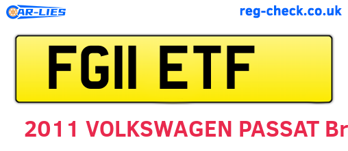 FG11ETF are the vehicle registration plates.