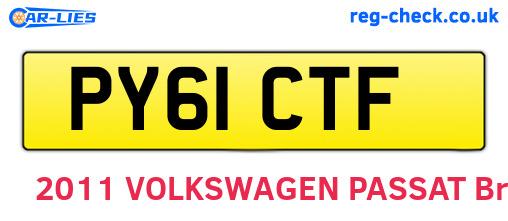 PY61CTF are the vehicle registration plates.